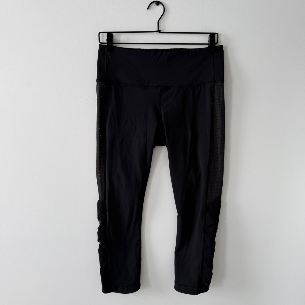 Lululemon High Times Pant Mesh Lattice Black Leggings High Rise Size 8